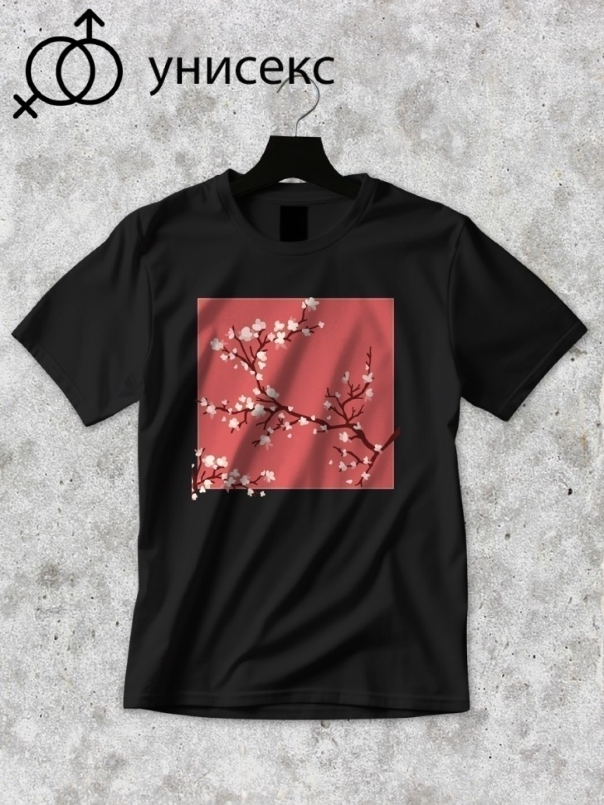 Футболка оверсайз с принтом сакура 2