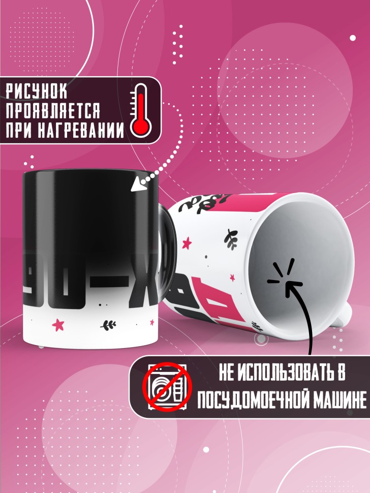 Кружка хамелеон керамическая с принтом на день рождения 