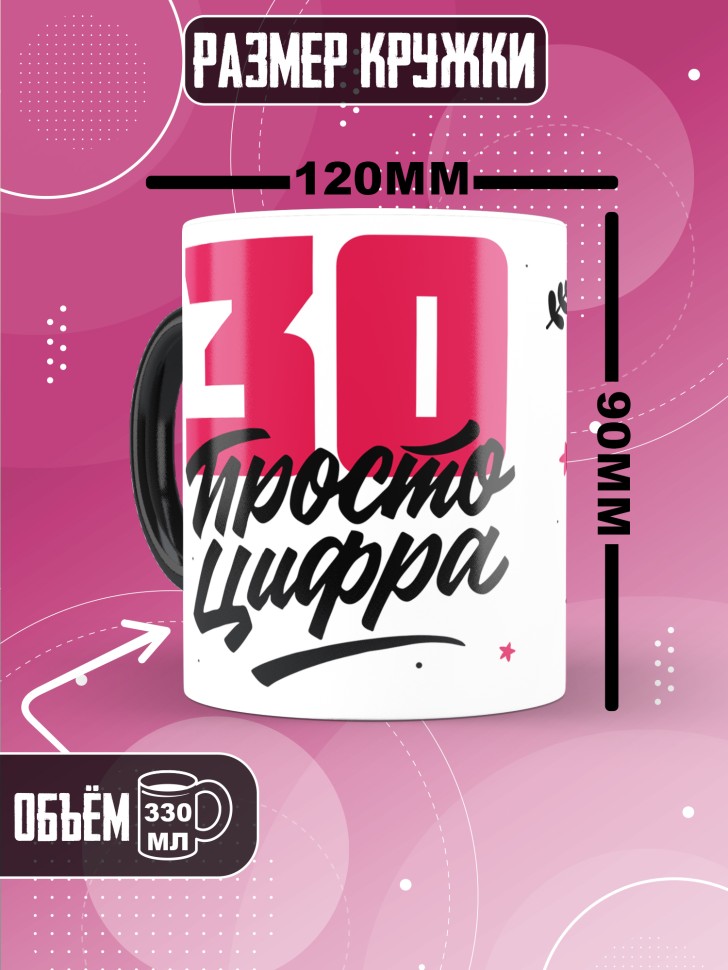 Кружка хамелеон керамическая с принтом на день рождения 