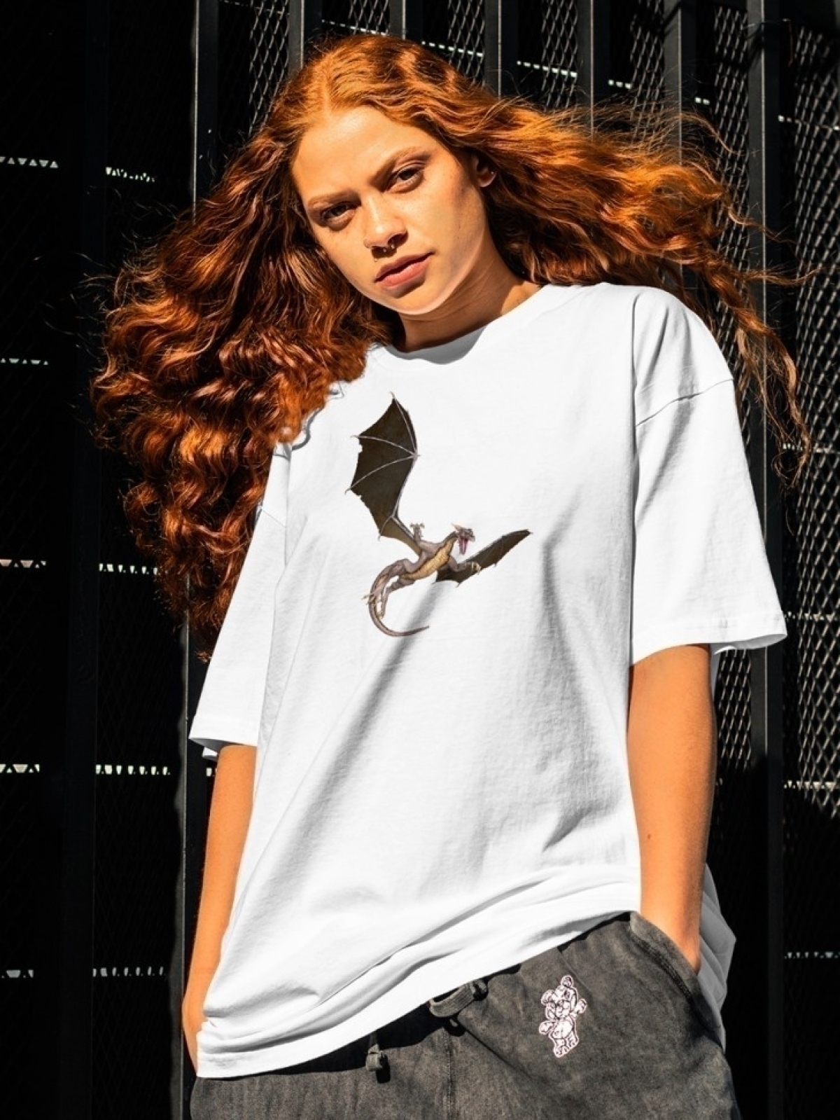 Футболка оверсайз принтом дракон 3