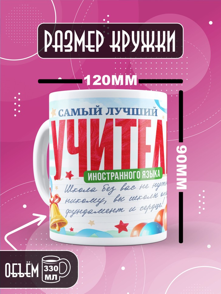 Кружка с принтом учителю иностранного языка