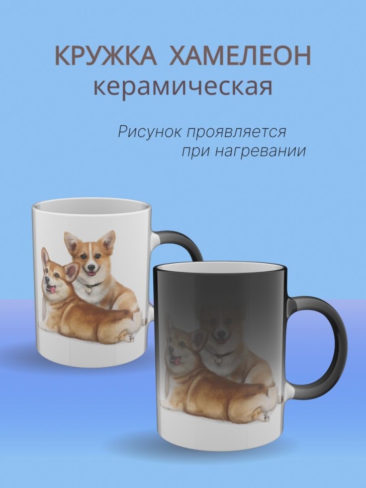 Кружка хамелеон керамическая большая для чая с принтом