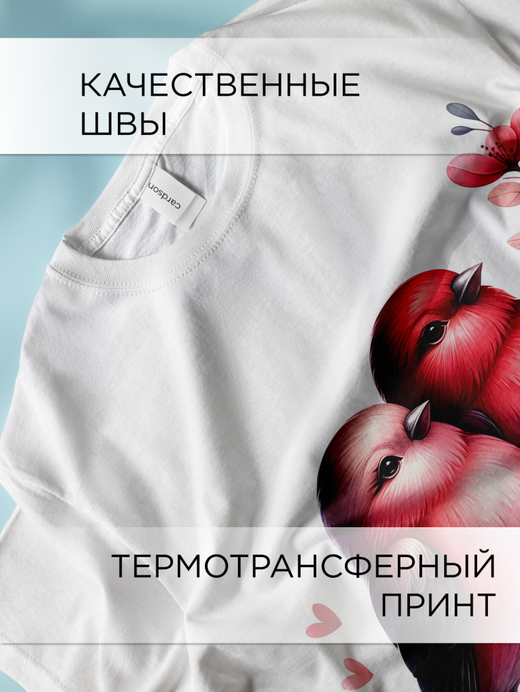 Футболка оверсайз с принтом Пара птичек