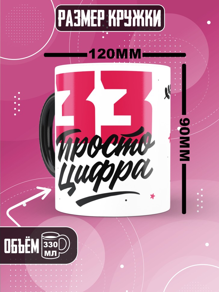 Кружка хамелеон керамическая с принтом на день рождения