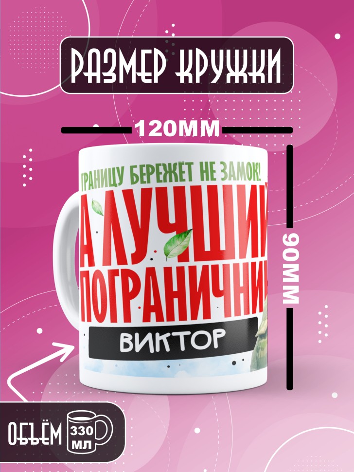 Кружка С днем пограничных войск мужчине в подарок Виктору