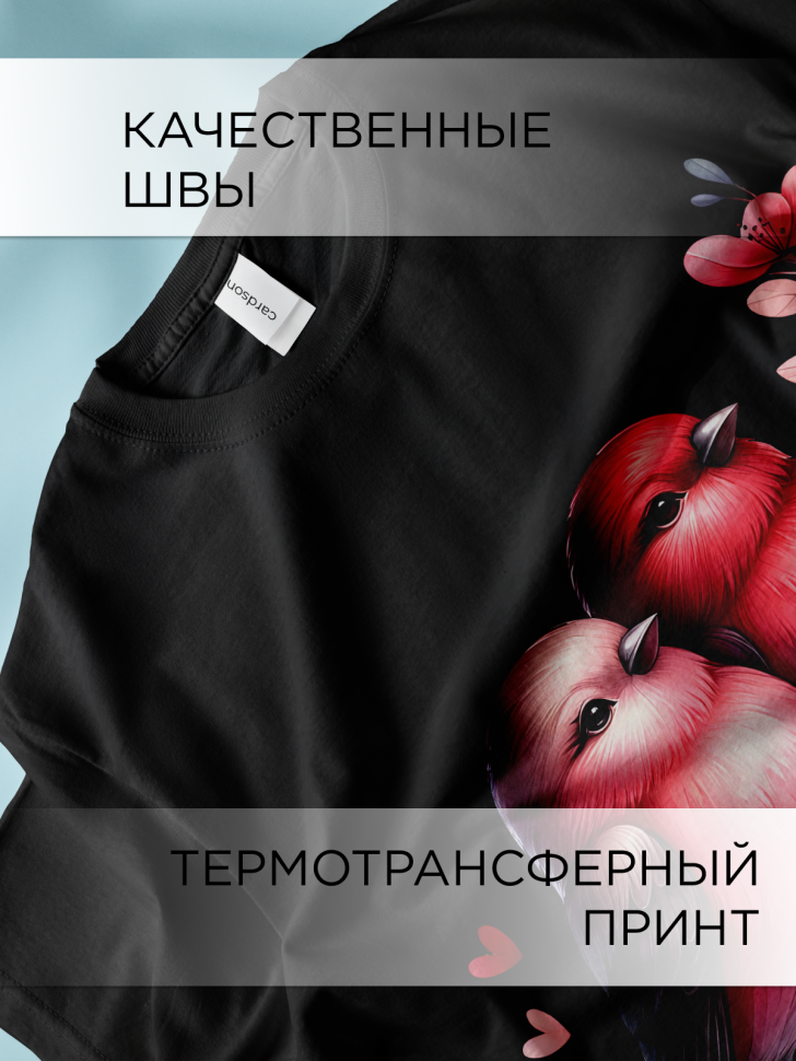 Футболка оверсайз с принтом Пара птичек