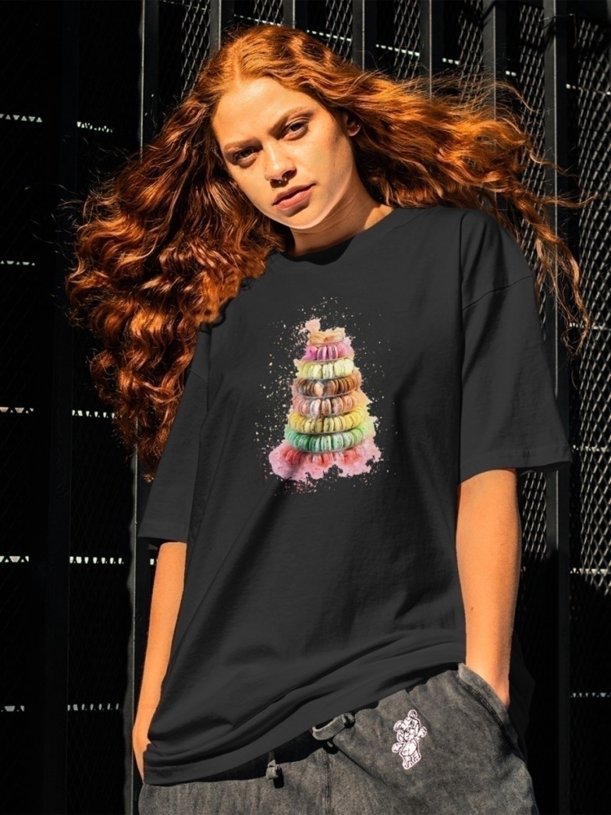 Футболка оверсайз принтом акварель маршмеллоу 1