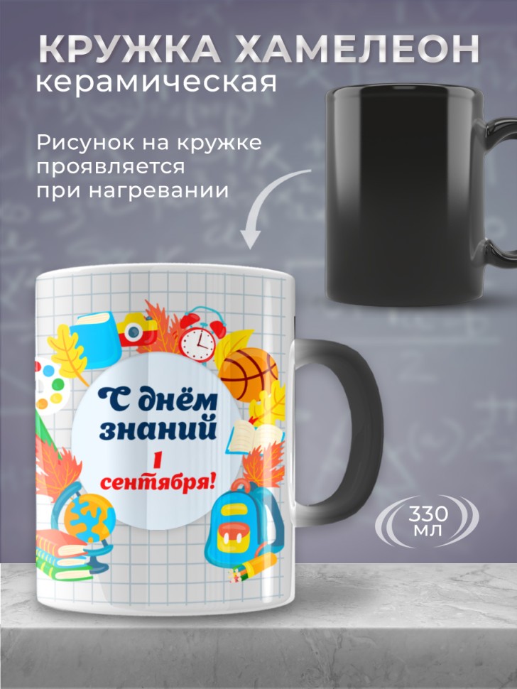 Кружка хамелеон керамическая для чая кофе с принтом