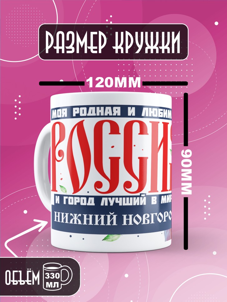 Кружка с принтом и надписью лучший город Нижний Новгород