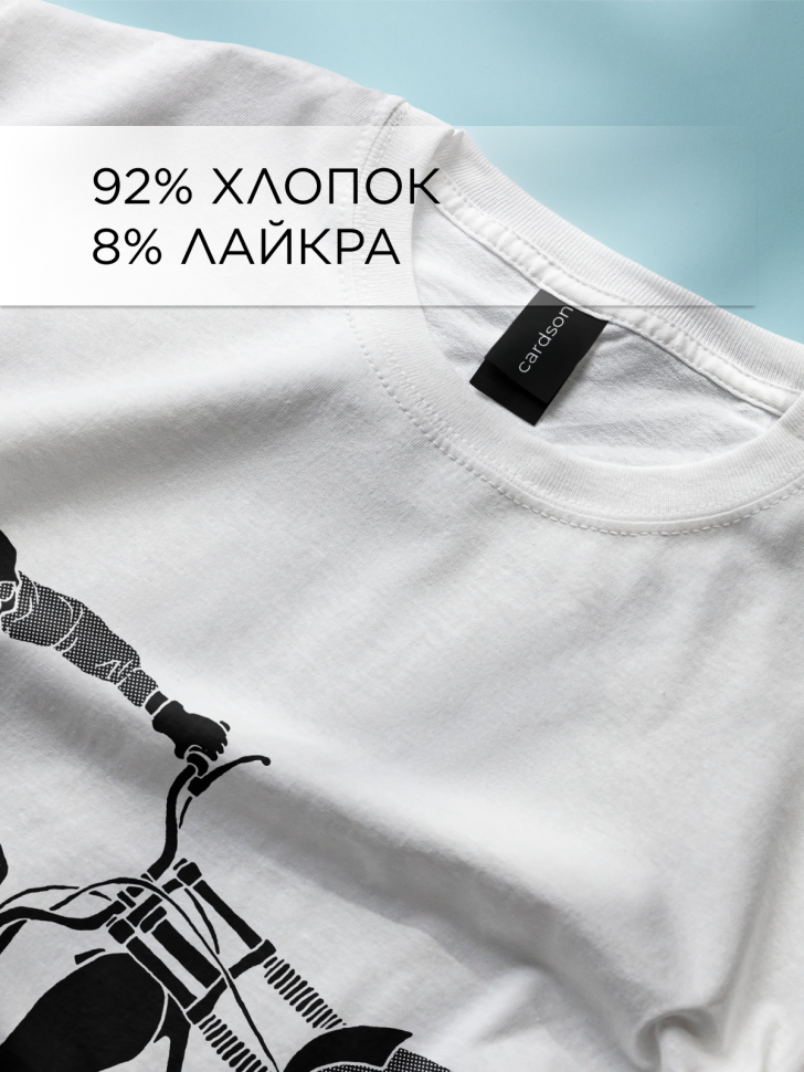 Футболка оверсайз универсальная с принтом Череп Мото