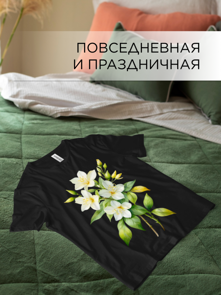 Футболка оверсайз с принтом Лилии