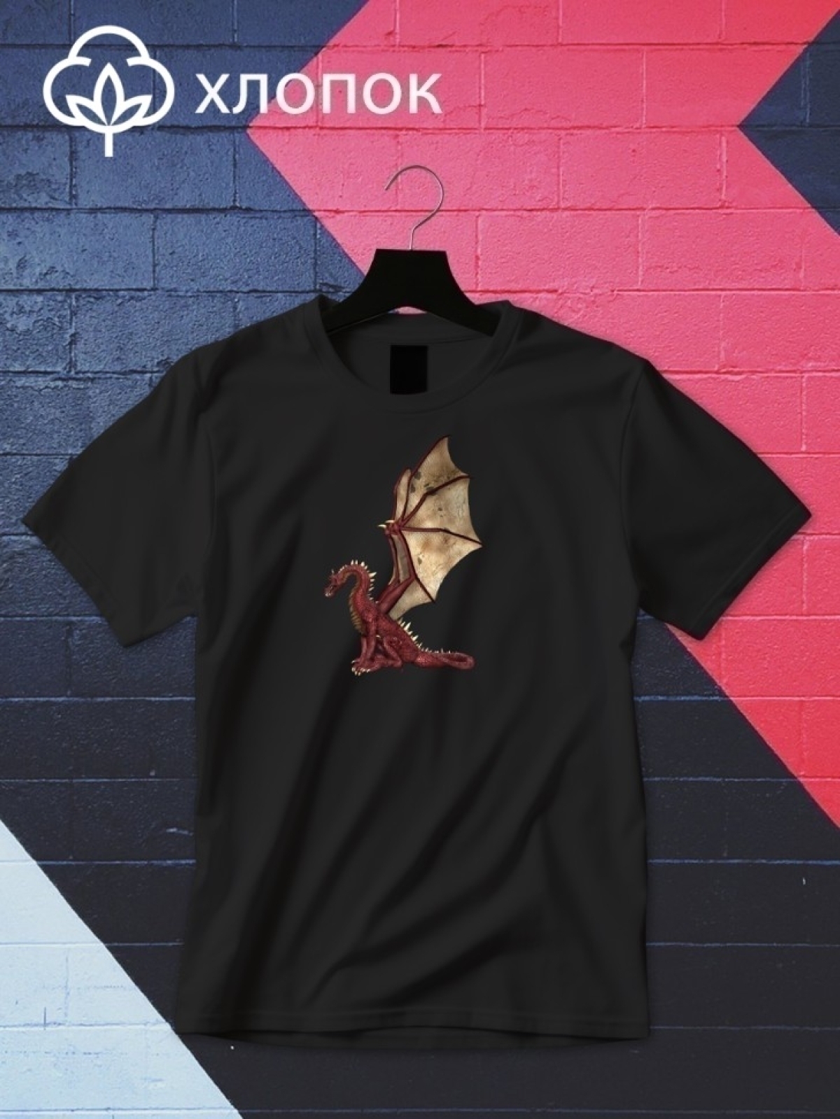 Футболка оверсайз принтом дракон 4